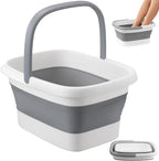 Collapsible Foot Bath Basin for Soaking Feet, Portable Foot Soak Tub with Handle & Massage Acupoint, Multifunctional Folding Bucket for Home Spa