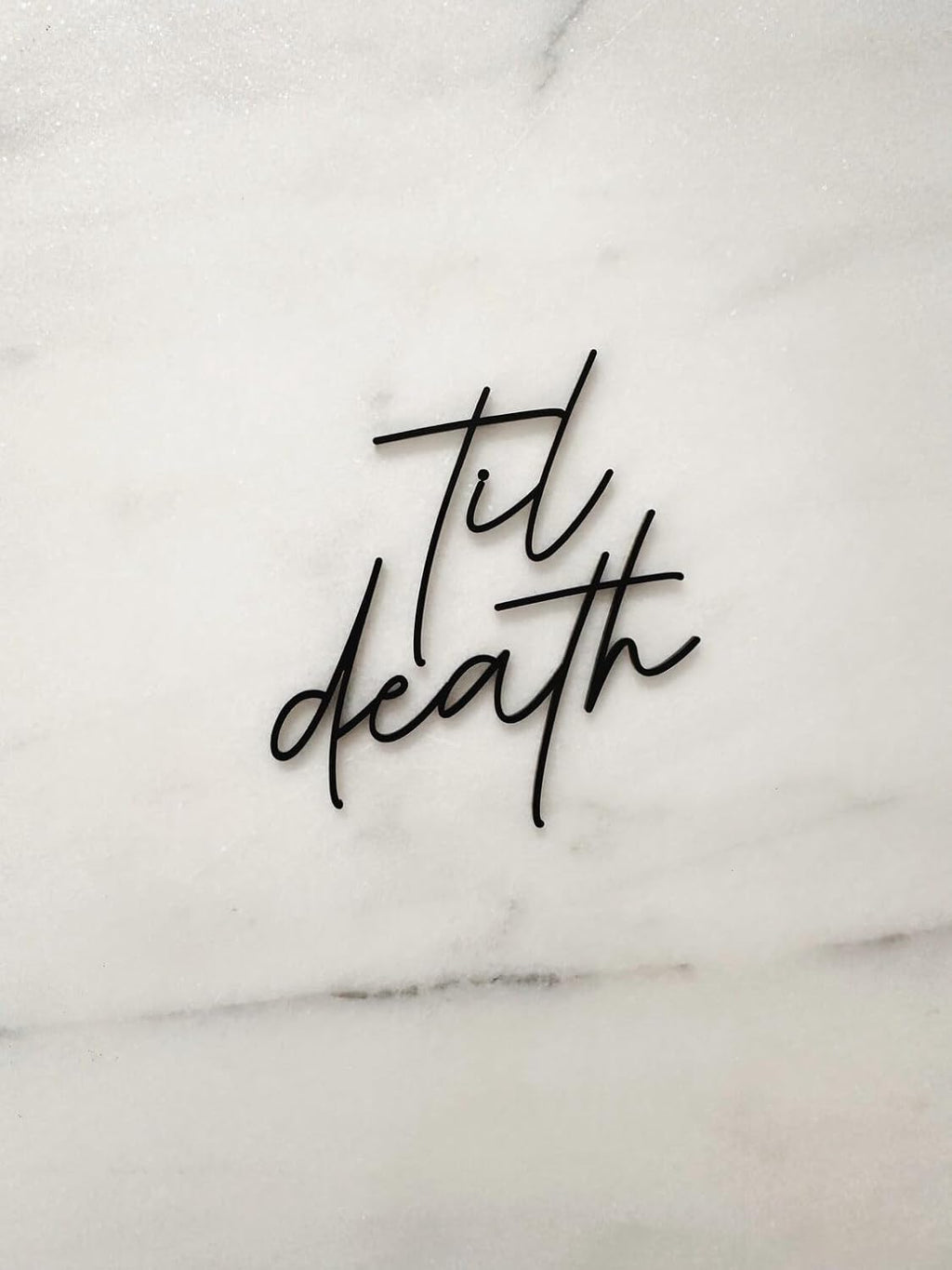 Black Engraved Acrylic Till Death Cake Topper, Till Death Do Us Part/Till Death My Love Cake Topper for Wedding/Anniversary Party Decorations