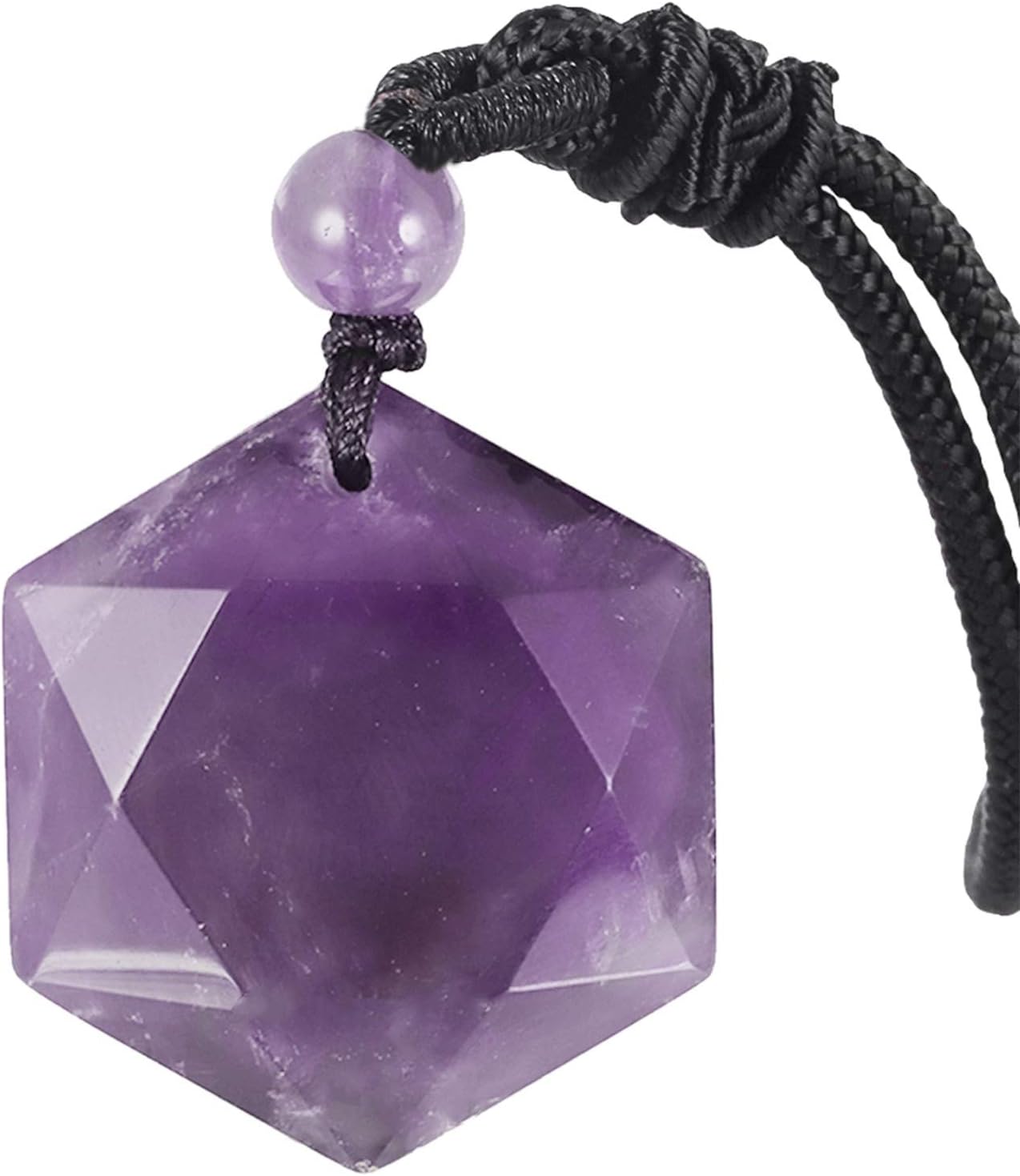 Nupuyai Star of David Hexagram Pendant Necklace for Women Men, Healing Crystal Amulet Stone Pendant with Adjustable Cord 18-28 Inches