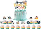 Happy Grandparents Day Cake & Cupcake Toppers Set – 1PC Love Grandma & Grandpa Cake Topper + 12PCS Cupcake Picks – Retirement, Birthday, Anniversary Elderly Party Decorations