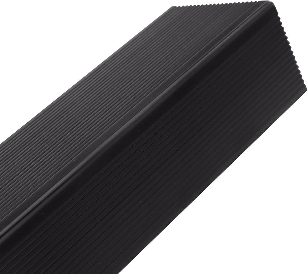 Non Slip Stair Nosing, Window Sill Nosing Plate, Staircase Ledge Guard, 10 Pieces Stair Edge Protector for Wood Stairs or Walking Surface, 1.5"X 2" Aluminum Tread, 48inch Long, Black