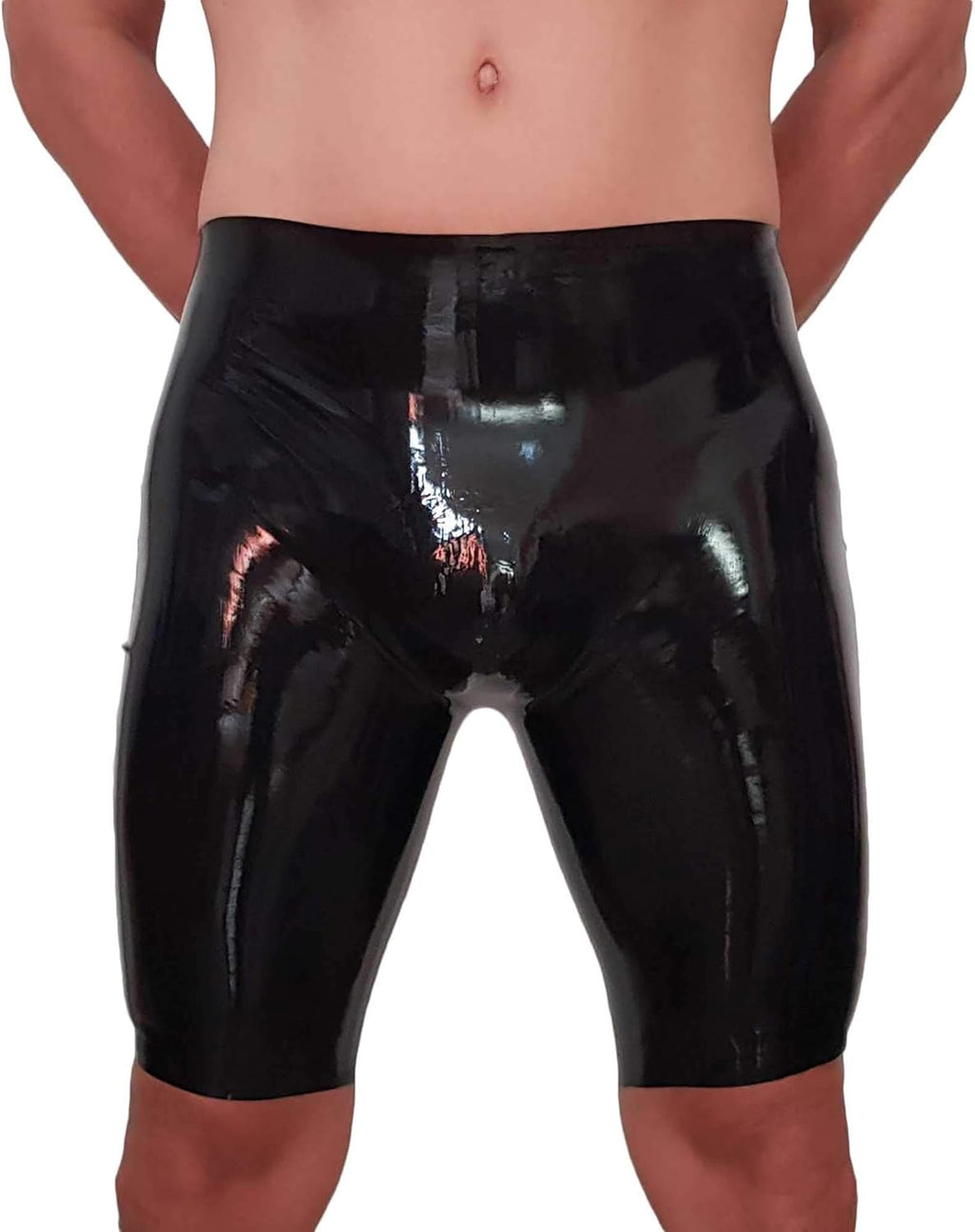 Latex Rubber Shorts Short Pants Trousers Black (one size)