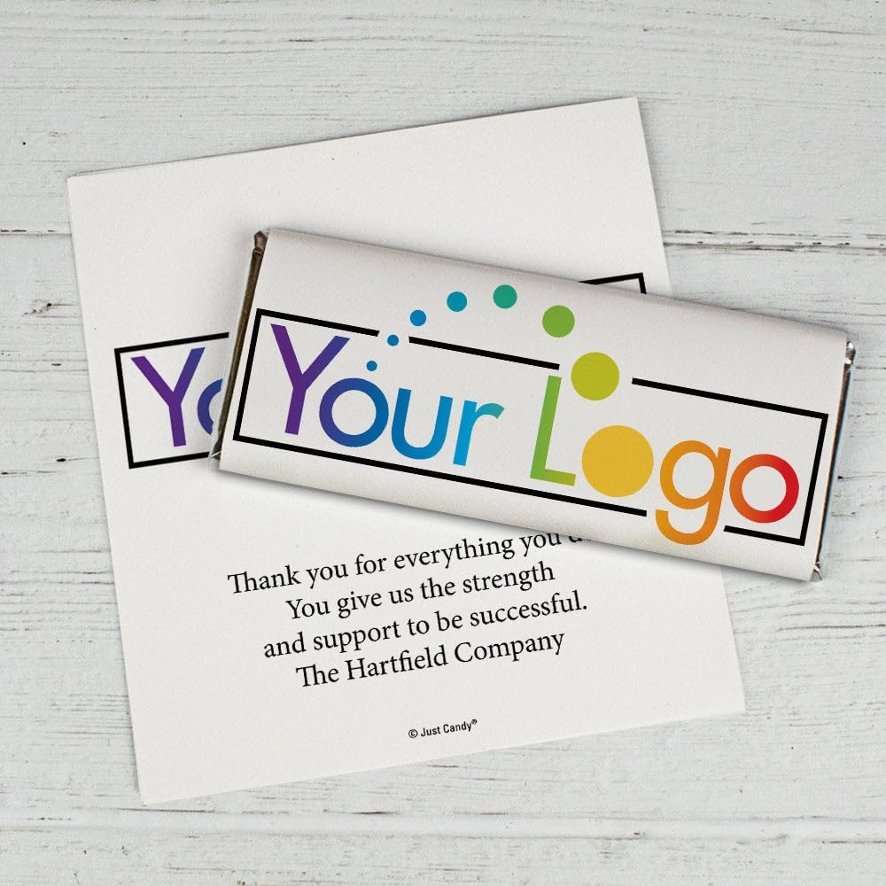 50ct Promotional Products Add Your Logo Personalized Wrappers for Candy Bars - Candy Not Included