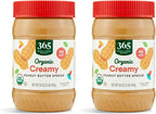 365 by Whole Foods Market, Organic Sweetened Smooth Peanut Butter, 16 Ounce (Pack of 2)