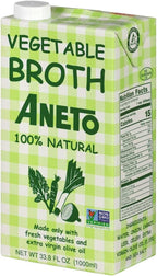 Aneto 100% Natural Vegetable Broth | 34 fluid ounce - 1 Pack | Made in Spain | Whole Ingredients | Gluten Free |