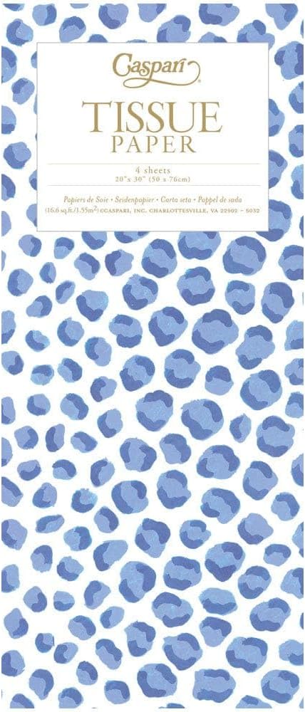 Caspari Just Spots Tissue Paper in Blue – 2 Pack, 8 Decorative Tissue Sheets Total, Premium Printed Gift Wrapping Tissue, Coordinates with Caspari Gift Bags & Wraps