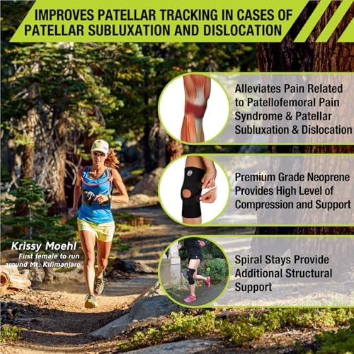 Pro-Tec Athletics J-LAT Lateral Subluxation Knee Support, Provides Gentle Pressure for Patella Alignment, Ideal for Patella Dislocation, Subluxation Recovery, X-Large