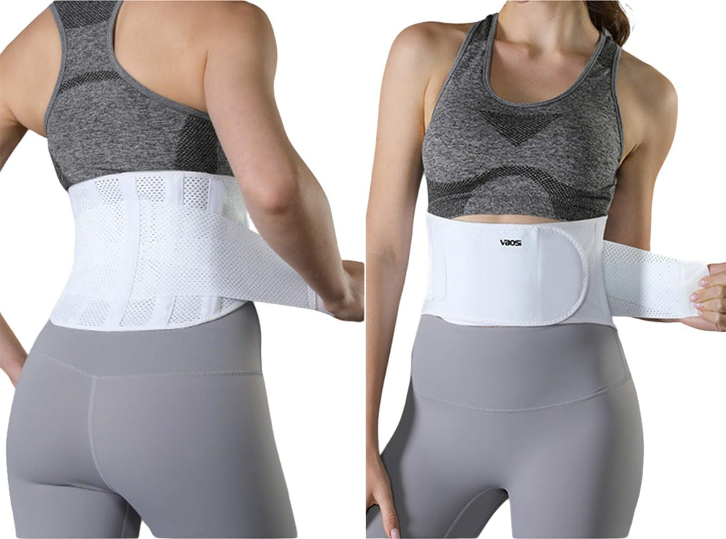 Lightweight Back Brace for Lower Back Pain Women Men, Adjustable Lumbar Support Waist Support Brace for Women Lower Back Pain Relief Products, Hip Belt Waist Belt Sciatic Nerve Brace for Women Men (White, Large)