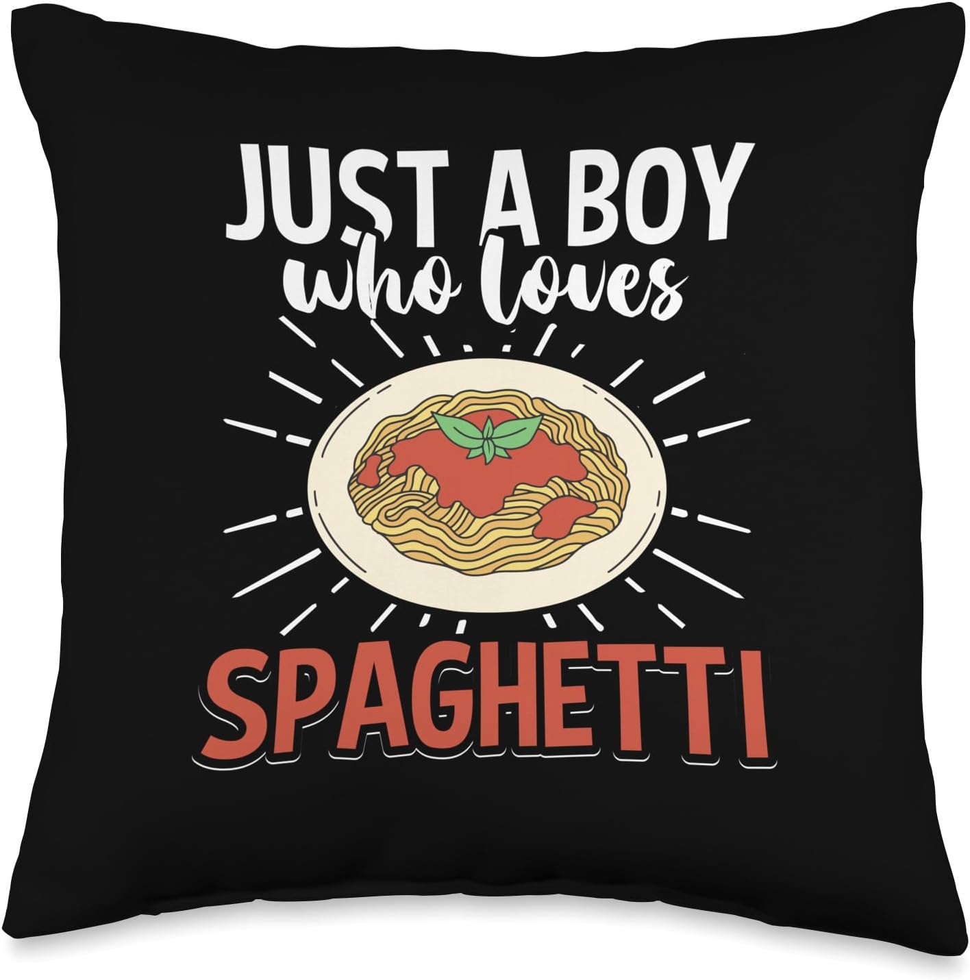 Cool Just A Boy Who Loves Spaghetti Pasta Lover Italian Dish Throw Pillow