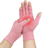 Donfri 1 Pair Arthritis Gloves for Women Men for Pain,Compression Gloves Fingerless Gloves Hand Pain Relief Raynauds Typing Gaming (Pink,S)