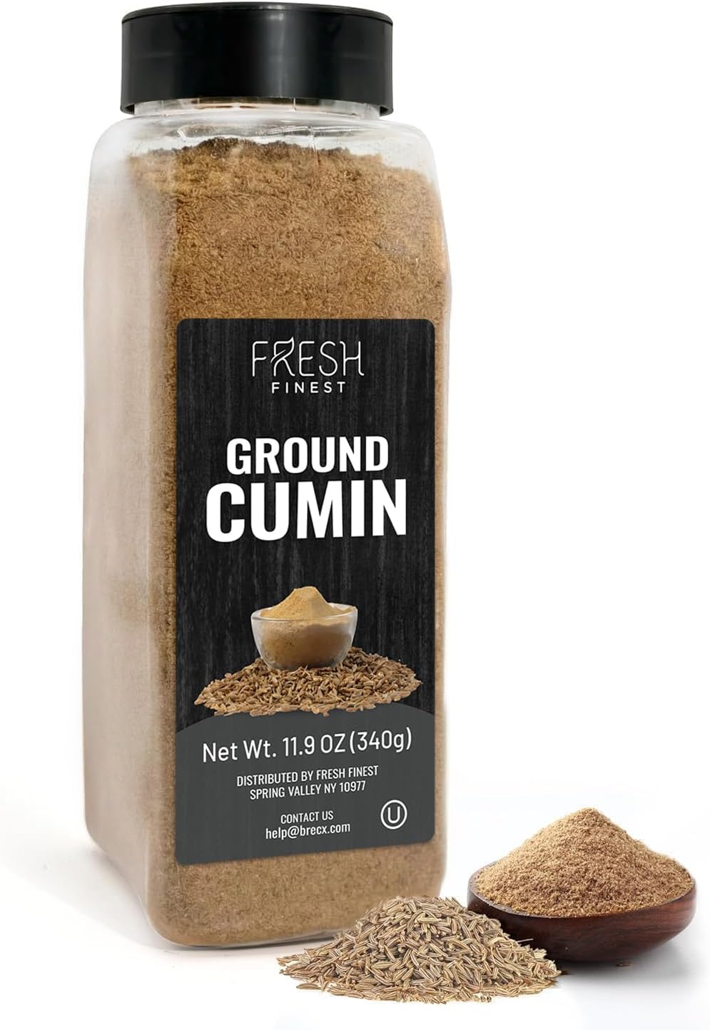 Fresh Finest Ground Cumin 11.9 OZ (340g) - Premium Quality Ground Cumin - All-Natural, Non-GMO, Gluten-Free, Kosher - Perfect for Cooking, Seasoning, and Spicing