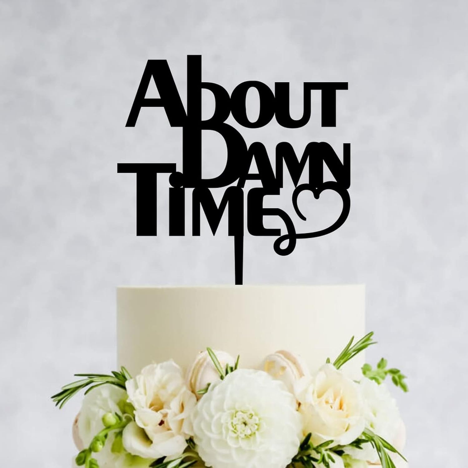 Acrylic Black Cake Topper,About Damn Time Wedding Cake Toppers for Wedding Anniversary Engagement Party Decoration Gifts for Mr & Mrs Custom Wedding Cake Toppers