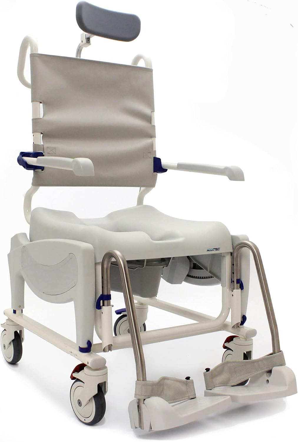 Invacare OCEANERGOVIPUS Aquatec Ocean Ergo VIP Reclining Rolling Shower Wheelchair with Wheel and Commode