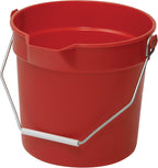 Winco Heavy-Duty Plastic Bucket/Utility Pail with Pour Spout, 10 Quarts, Red