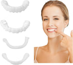 1 Pair Fake Dentures Teeth Covers for Men and Women Instant Dental Fix Easy to Use Snap-On Teeth Caps for Missing or Broken Temporary Smile Cover for Confidence and Comfort