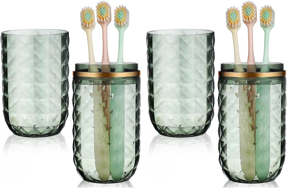 2pcs Didiseaon Travel Toothbrush Case Portable Tooth Brush Cup Toothbrush Holder with Cover for Traveling/Camping/School/Home or Daily Uses