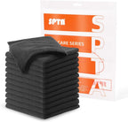SPTA Microfiber Cleaning Towel, Microfiber Cleaning Cloth for Car Washing, 12 Pack Streak-Free, Ultra Absorbent, Washable for All Purpose Terry Microfiber Towels, 16.1in x 16.1in, 350GSM, Grey-MT038