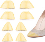 ASTIMES 4 Pairs Beige Round & Pointed Head Shoe Filler, Shoe Toe Inserts Cushion Make Shoes Fit, PU Stuffers for Shoes Too Big, Size Reducer for Loose Man Sneakers Flats (Beige, large)