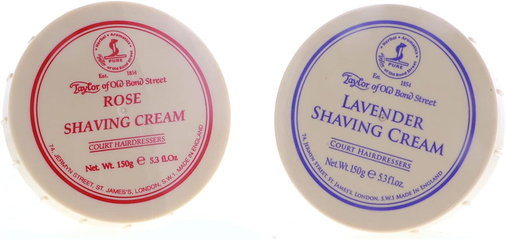 Taylor of Old Bond Street Shave Cream - 2 Pack 5.3 0z Each Choose Your Scents! (Rose and Lavender)