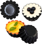 12-Pack 2.5 Inch Nonstick Mini Tart Pans Fluted Side for Pies Pan Round Deep Quiche Mold Heavy Duty Carbon Steel Baking Cupcake Egg Tarts Mousse Cakes Fruit and Desserts Molds for Oven