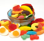 Gummi Mania Party Mix - 5lbs (9 Types) Bulk Gummy Candy Red and Blue Raspberries, Worms, Frogs, Butterflies, Strawberries, Turtles, Bananas and Eggs