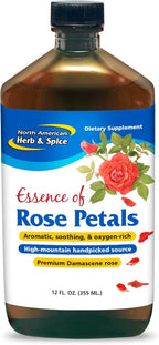 NORTH AMERICAN HERB & SPICE Essence of Rose Petals - 12 fl. oz. - Aromatic, Soothing & Oxygen-Rich, Premium Damascene Rose - Ideal for Skin - Non-GMO - 12 Servings