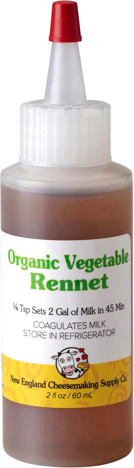 Liquid Vegetable Rennet - Double Strength Microbial Rennet for Home Cheese Making - NON-GMO, Gluten-Free, Easy to Measure & Use (2 oz)