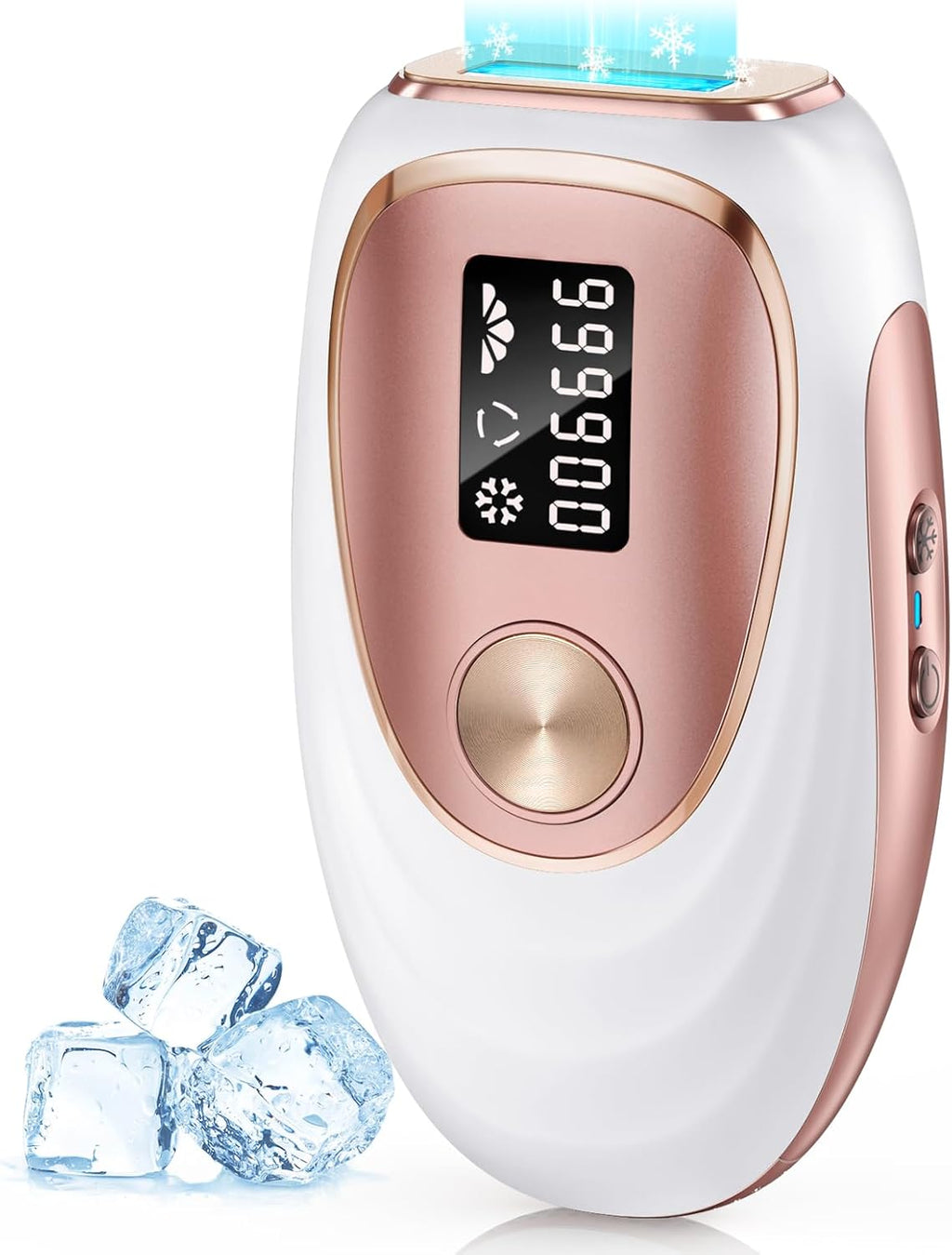IPL Laser Hair Removal Device for Women & Men - Home 45°F Ice-Cooling Contact for Painless & Long-Lasting Results, 86% Hair Reduction in 3 Weeks for Full Body & Bikini Line, Gold