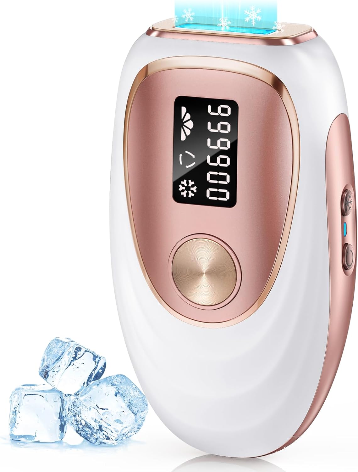 IPL Laser Hair Removal Device for Women & Men - Home 45°F Ice-Cooling Contact for Painless & Long-Lasting Results, 86% Hair Reduction in 3 Weeks for Full Body & Bikini Line, Gold