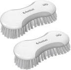 SetSail Multi-Purpose Scrub Brush of 2 Pack, Stiff Bristles Cleaning Brush with Non-Slip Grip Heavy Duty Scrub Brushes for Cleaning Bathroom Kitchen Tile Bathtub Sink, Grey