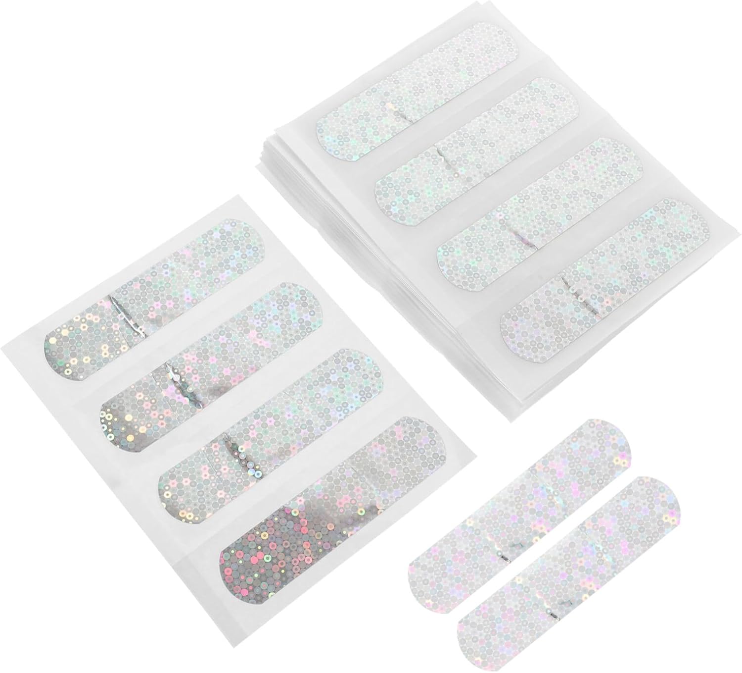 HANABASS 100Pcs Glitter Adhesive Bandages for Wound Care Glitter Band Strips for Skin Protection Breathable and Safe Design for Daily Use and Sharing