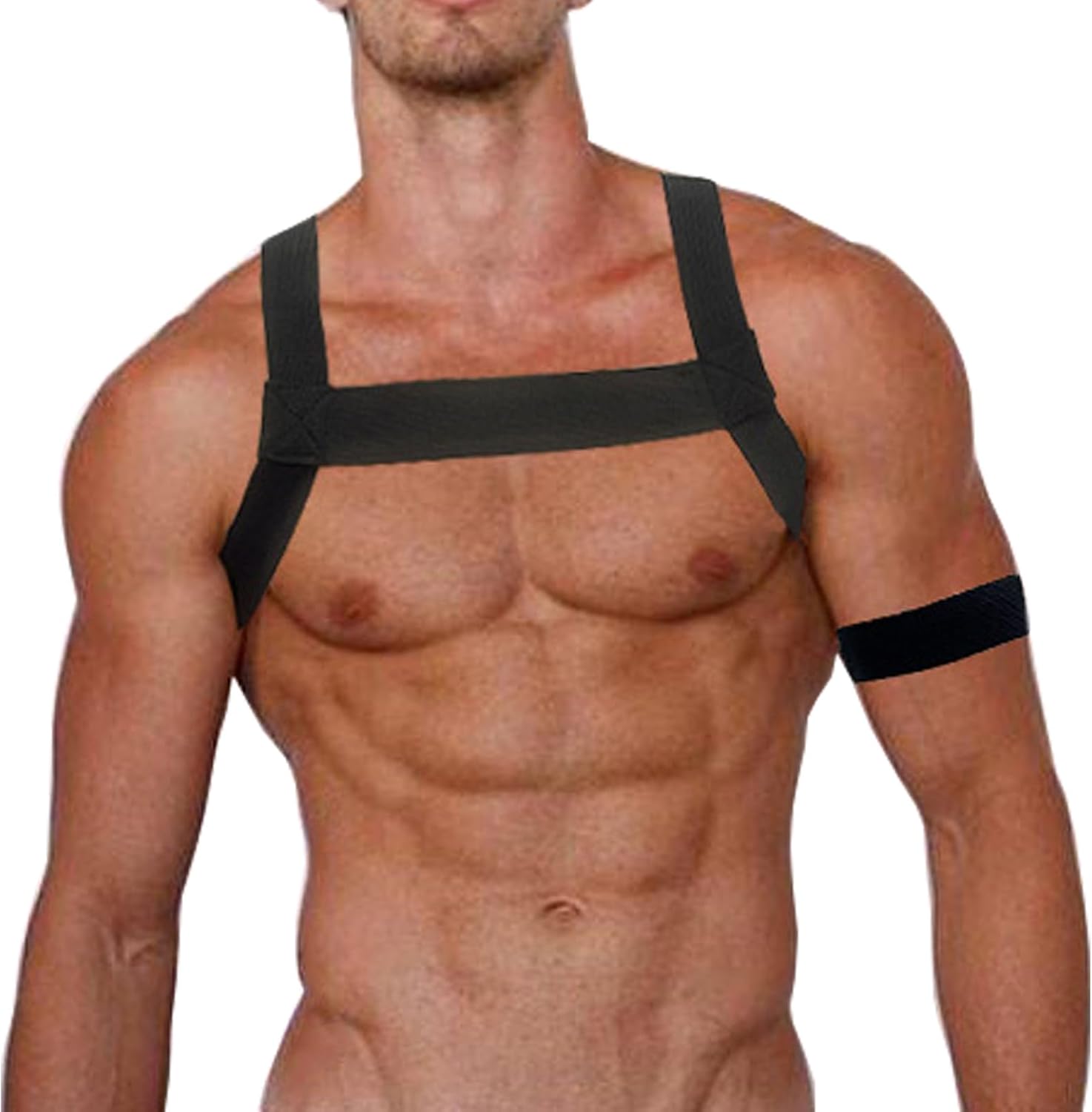 DRHOM Men's Shoulder Strap Chest Harness Sexy Lingerie Lingerie Elastic Shoulder Muscle Bands