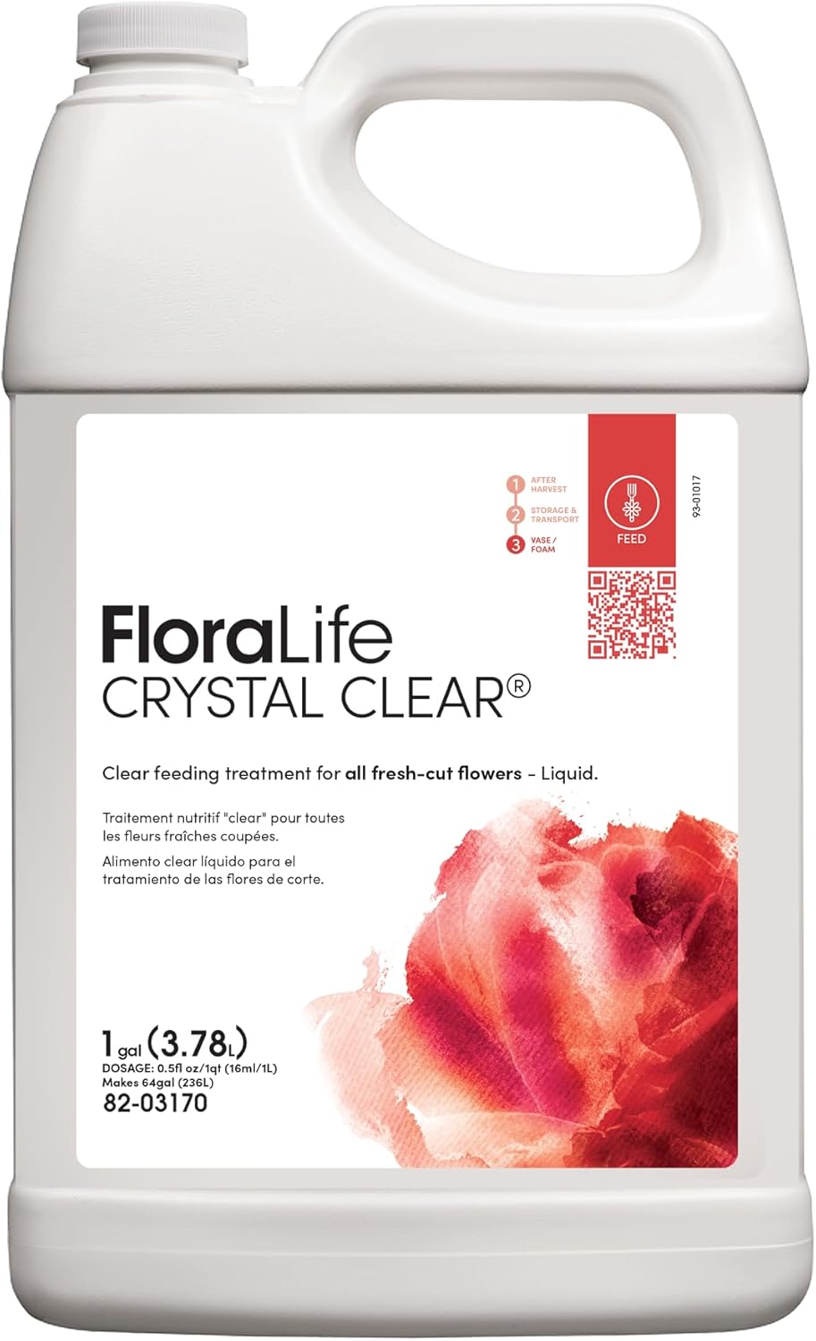 FloraLife Crystal Clear Liquid Flower Food 1 Gallon/3.78L