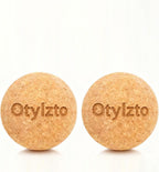 2Pcs Massage Lacrosse Balls Natura Cork for Myofascial Release, Trigger Point Therapy, Muscle Knots, and Yoga Deep Tissu Therapy
