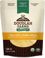Organic Yellow Cornmeal 1.5 lb Fine Grind - Non-GMO, Gluten-Free, Sugar-Free, Farmed From Regenerative Soil, Vegan, Grown In USA, For Baking Cornbread, Muffins, Pancakes, and More by Doudlah Farms