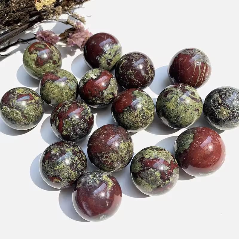 Dragon Blood Jasper Stone Crystal Ball - Dragon Blood Stone Crystal Sphere Meditation Balls for Witchcraft and Decorative Balls, Meditation & Feng Shui Home Decor (40-50mm)