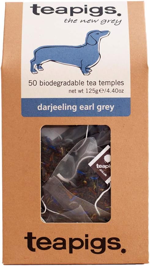 Teapigs Darjeeling Earl Grey Tea Bags Made with Whole Leaves, bold flavor, natural ingredients (1 Pack of 50 Teabags)