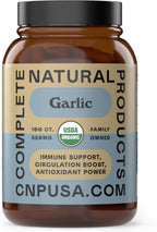 CNP Organic Garlic Capsules 520mg - Whole Garlic Extract Supplement, Daily Cardiovascular Support, Plant Based Vegetarian, Non GMO Clean Label, No Fillers, 100 Count, Made in The USA Natural Solutions