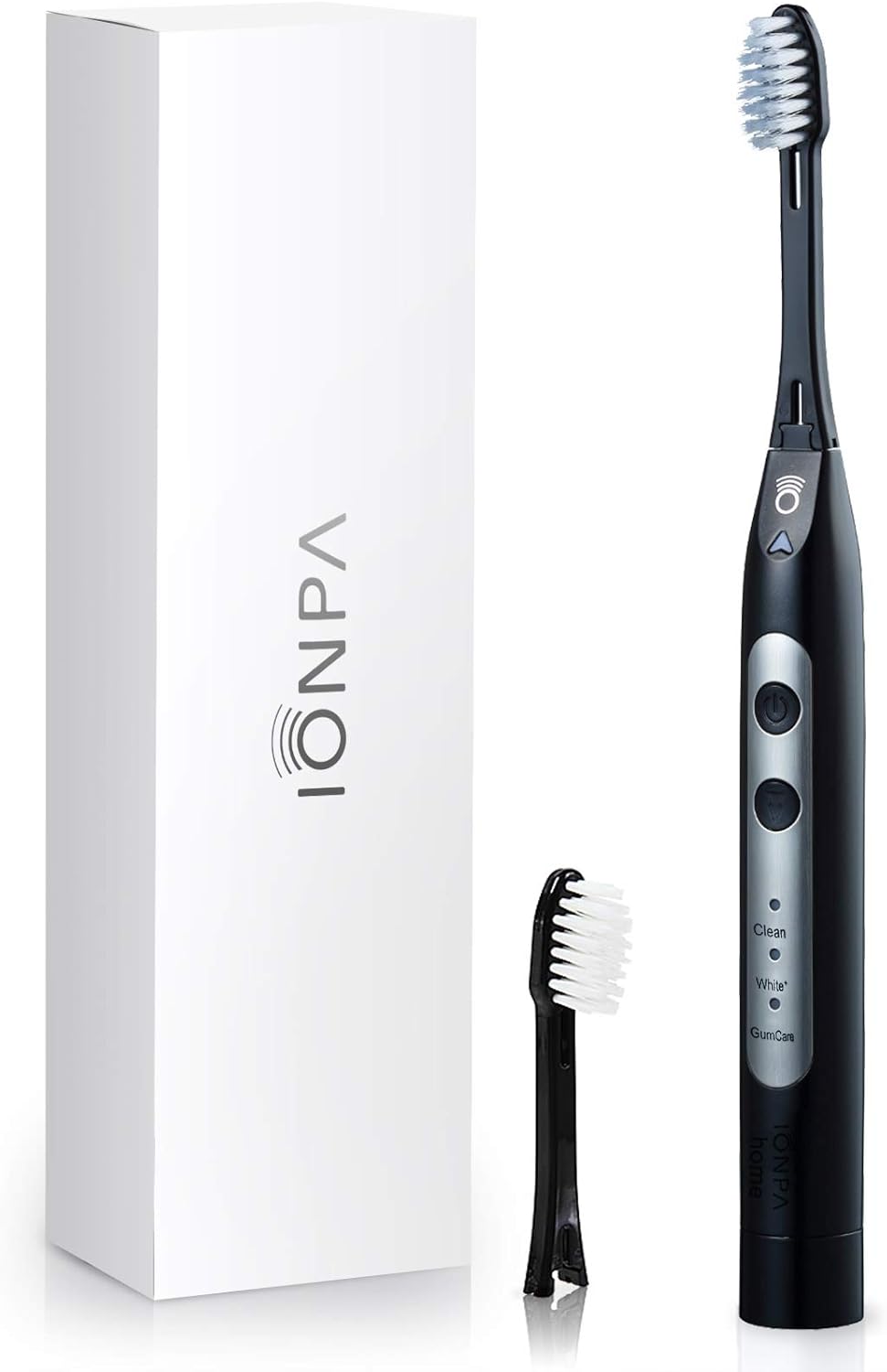 IONIC KISS IONPA DH Home Black Ionic Power Electric Toothbrush Black, Easy-to-use, Brushing Timer, 3 Modes, 2 Soft Extended Filament Brush Heads Made in Japan, You, hyG, DH-311BK