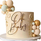 Acrylic Gold Oh Baby Cake Topper, Baby Welcome Party Cake Decoration Acrylic Cake Decoration for Baby Shower Gender Reveal Birthday Party Supplies