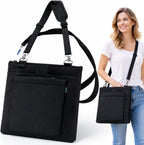 Vive Urinary Drainage Bag Holder – Discreet Foley Catheter & Drain Tube Cover – Nephrostomy Bag Holder, Easy-Access Zipper, Adjustable Strap - Leakproof Catheter Supplies for Privacy, 2000mL (Black)