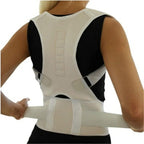 Back Corrector Adjustable Magnetic Posture Back Support Corrector Belt Strap Belt Brace Shoulder Lumbar Pain Relief Posture Waist Trimmer Health and Relaxation,Beige,L