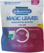 Dr. Beckmann Magic Leaves Colour Detergent Leaves | Practical and Pre-Dosed | Easy to Carry, Store and Use | 25 Sheets