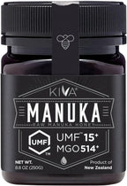 Kiva Raw Manuka Honey - Certified UMF 15+, MGO 514+ 100% Pure Genuine New Zealand, Non-GMO, Traceable (8.8oz/250g Bottle)