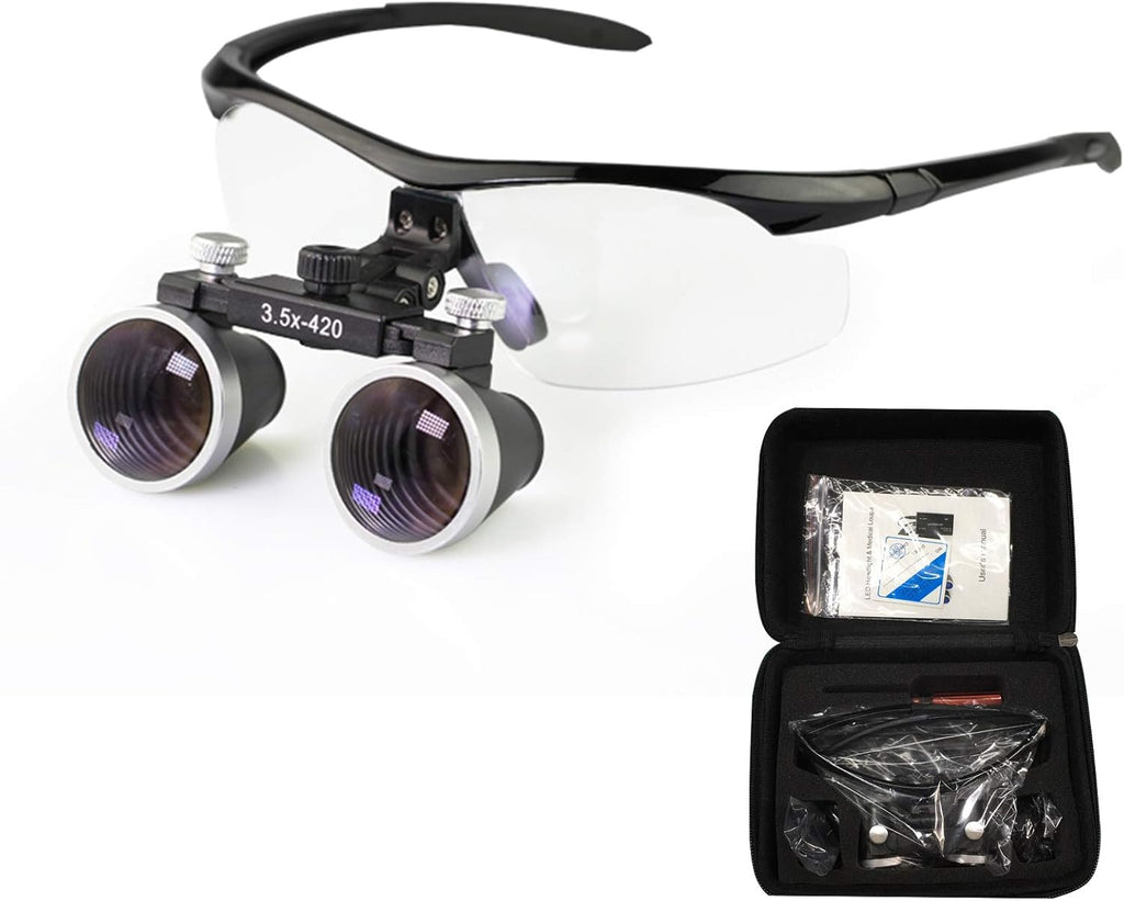 Dental Binocular Loupes 3.5 x 429mm Magnifier (Black)