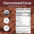 Raaka Chocolate Organic Cacao Powder - Unsweetened, Non-Alkalized, Perfect for Baking, Substitute for Cocoa Powder - Gluten-Free, Soy-Free, Sugar-Free, Allergen-Friendly - 2LB Resealable Bag
