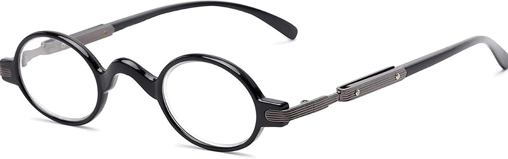 The Potter Unisex Reader, Metal Round Vintage Spring Hinge Reading Glasses for Men and Women + 2.25 Black