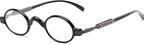 The Potter Unisex Reader, Metal Round Vintage Spring Hinge Reading Glasses for Men and Women + 2.25 Black