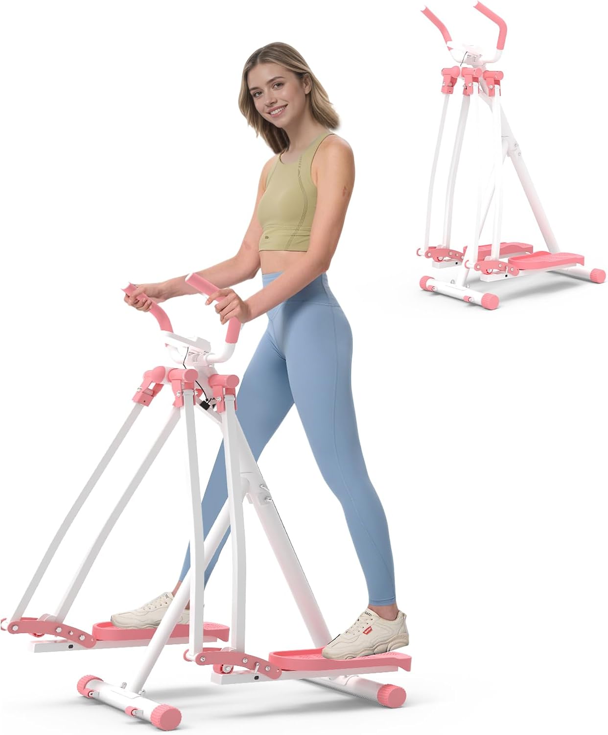 HOTWAVE Space Walker Exercise Machine - Air Walker Elliptical Trainer for Home Use, with Foldable Design for an Aerobic Stepper and Cross Trainer Glider Exercise Machine for Men and Women