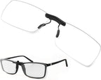 FONHCOO Clip on Blue Light Blocking Glasses Womens Mens over Prescription Glasses Frameless Lens